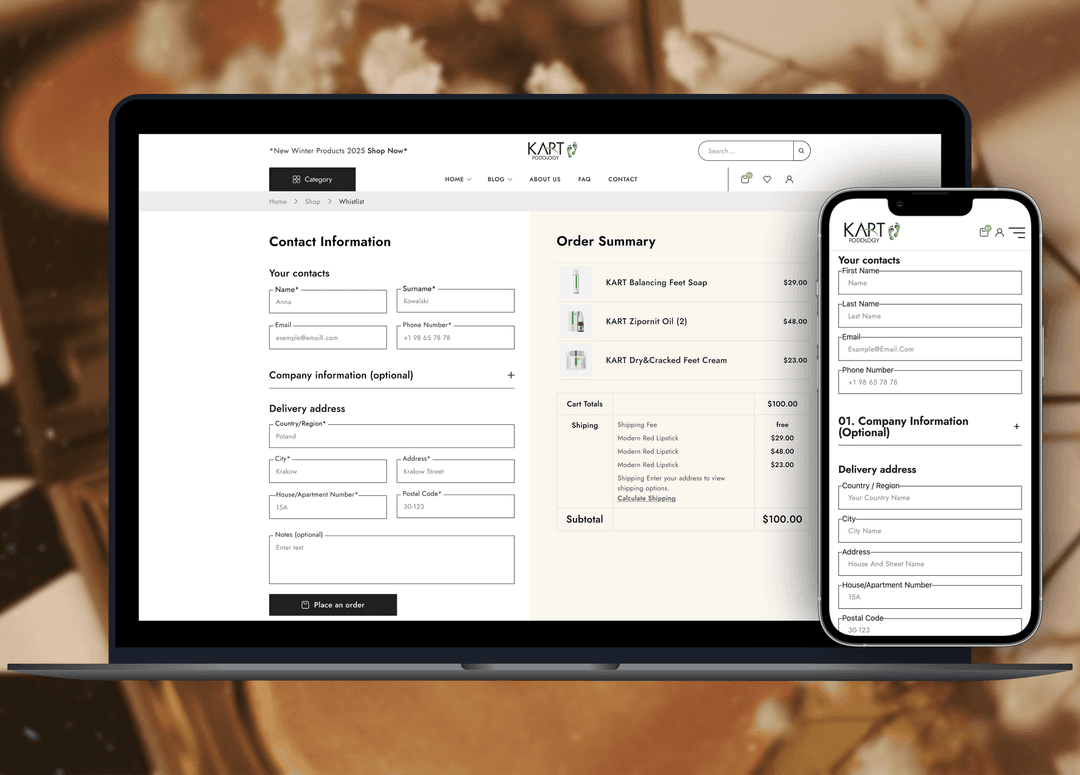 Оформление заказа KART USA